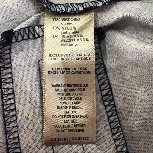 Rafaella Comfort Elastic Waist Pull On Pants Blue Geometric Size 12 - Picture 3 of 7